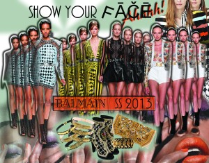 A mood board created for Balmain, with the intent of uncovering the you inside for their SS 13 collection.. 